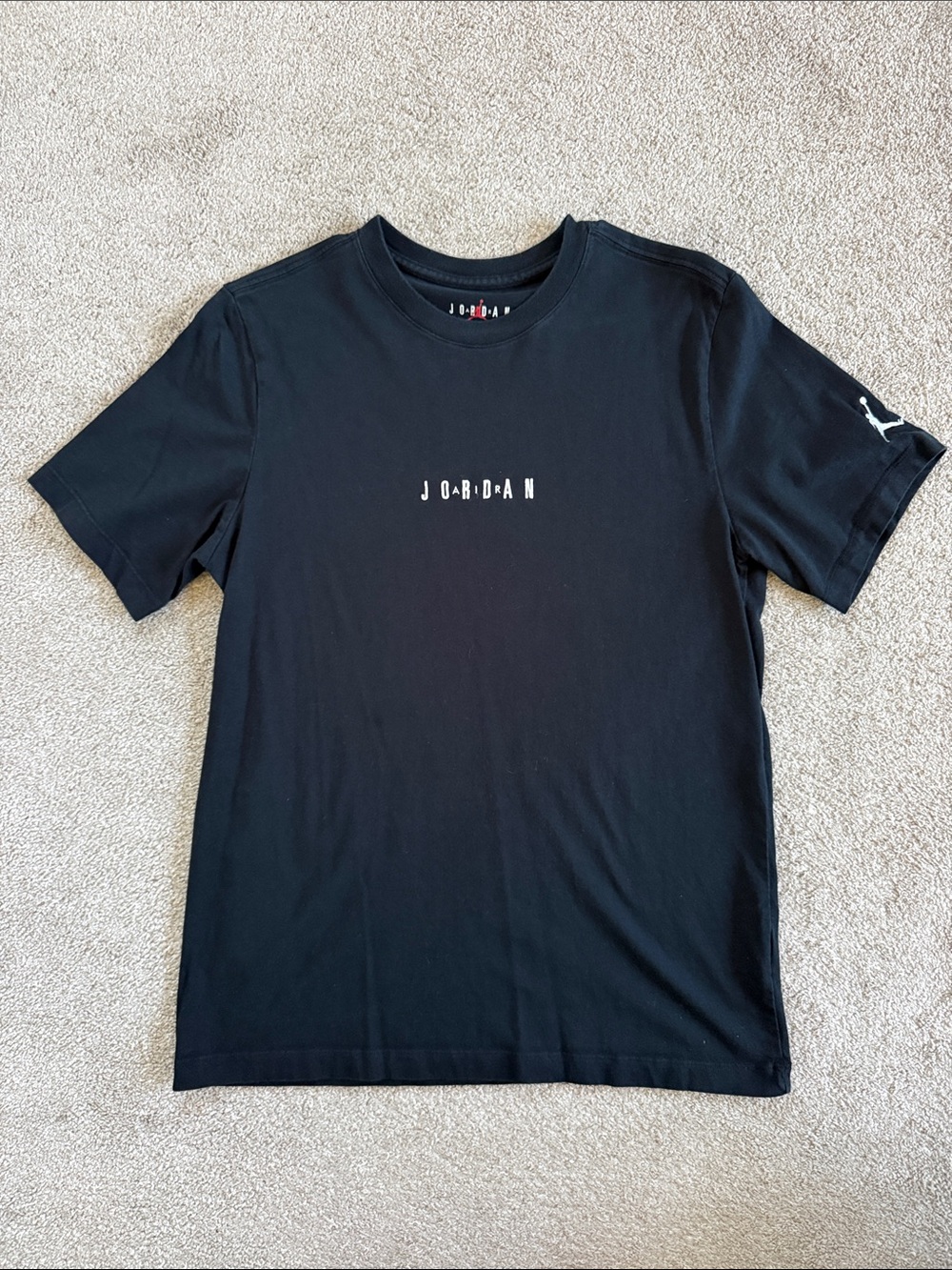 Jordan Black Short-Sleeve T-Shirt Embroidered Logo